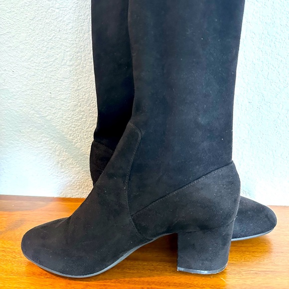 Steve Madden Isaac Black Suede Over the Knee Boots - Picture 5 of 8
